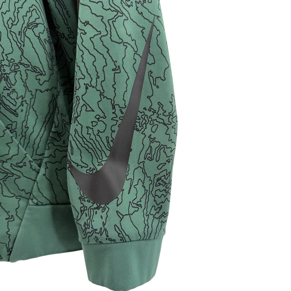 Nike Dri-FIT Topographic Print Hoodie Green Black Mens Small 800305-340 - Picture 3 of 6